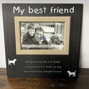 Rescue dog loved picture frame, rustic style